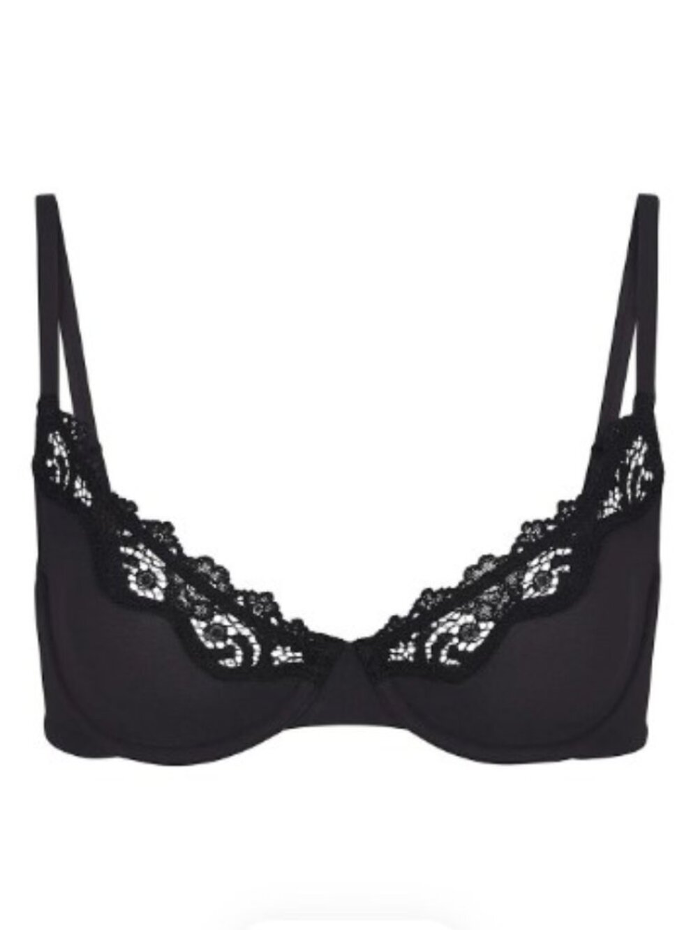 🖤SKIMS Fits Everybody Lace Unlined Demi Bra | Onyx | Size 32DDDD | NWT 🏷️